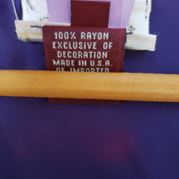 Vintage 80s Rayon Multicolored Vest Silky Back Large - Picture 6 of 8